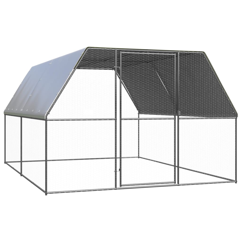 Vidaxl jaula gallinero de exterior de acero galvanizado 3x4x2 m
