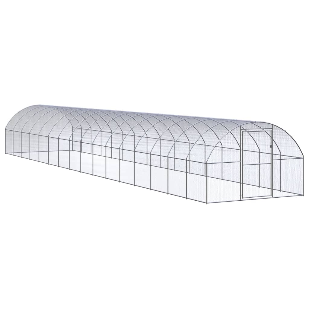 Vidaxl gallinero de exterior de acero galvanizado 3x16x2 m