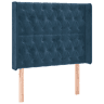 vidaXL Cabeceira cama c abas veludo 93x16x118128 cm azul-escuro
