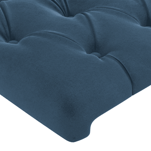 vidaXL Cabeceira cama c abas veludo 93x16x118128 cm azul-escuro