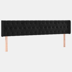 vidaXL Cabeceira de cama c abas veludo 203x16x7888 cm preto