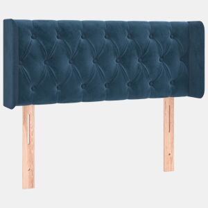 vidaXL Cabeceira de cama c abas veludo 103x16x7888cm azul-escuro