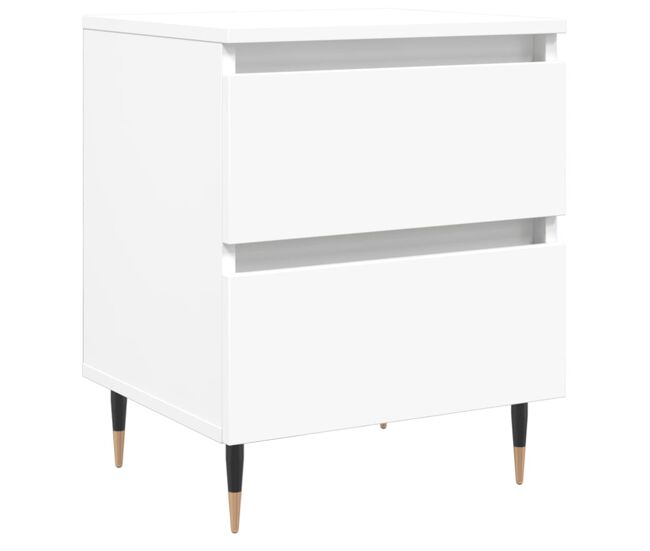 Vidaxl mesita de noche madera contrachapada blanco 40x35x50 cm