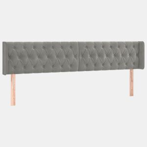 vidaXL Cabeceira de cama c abas veludo 203x16x7888 cm cinzento-claro