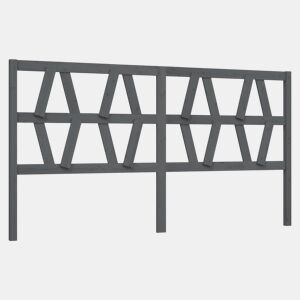 vidaXL Cabeceira de cama 206x4x100 cm pinho maciço cinzento