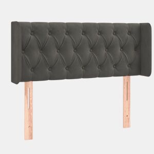 vidaXL Cabeceira de cama c abas veludo 93x16x7888 cm cinzento-escuro