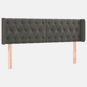 vidaXL Cabeceira de cama c abas veludo 163x16x7888cm cinzento-escuro