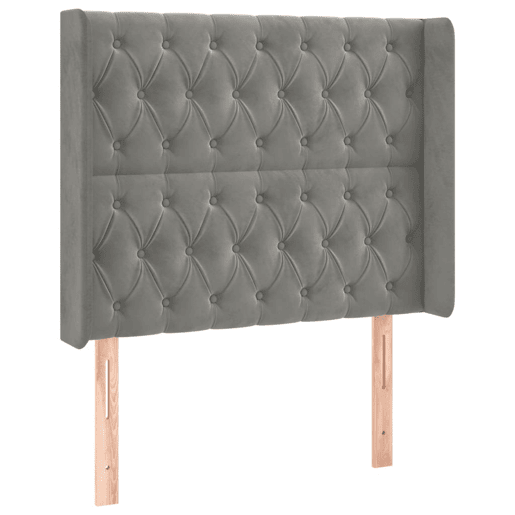 vidaXL Cabeceira de cama c abas veludo 93x16x118128cm cinzento-claro vidaXL Cabeceira de cama c abas veludo 93x16x118128cm cinzento-claro