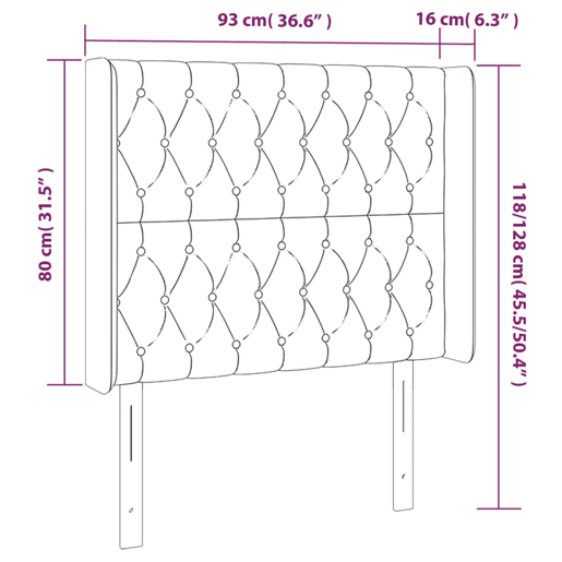 vidaXL Cabeceira de cama c abas veludo 93x16x118128cm cinzento-claro vidaXL Cabeceira de cama c abas veludo 93x16x118128cm cinzento-claro
