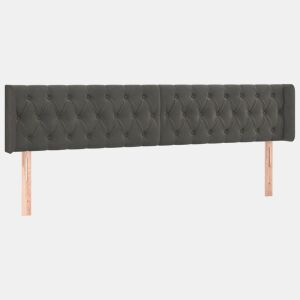 vidaXL Cabeceira de cama c abas veludo 203x16x7888cm cinzento-escuro