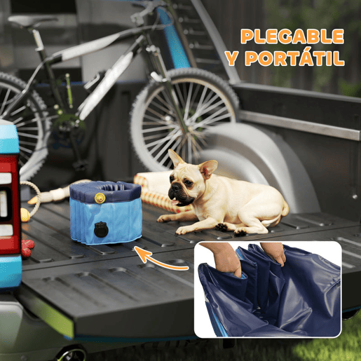 PawHut Piscina para Cães Dobrável com Aspersor Piscina Portátil para Animais de Estimação Pequenos em PVC Antiderrapante e Resistente ao Desgaste para Interiores e Exteriores Ø80x20 cm Azul Claro
