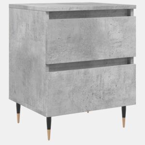 vidaXL Mesa de cabeceira 40x35x50cm derivados madeira cinzento cimento