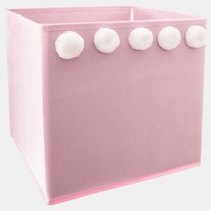Caixa de armazenamento infantil Well Home Pink Pom Pom