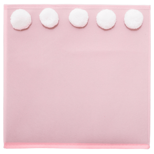 Caixa de armazenamento infantil Well Home Pink Pom Pom