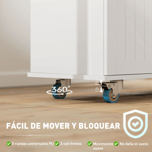 HOMCOM Ilha de Cozinha com Rodas Carrinho de Cozinha com Tomada USB Bancada Rebatível 2 Gavetas 2 Portas Prateleira Ajustável Porta-Temperos e Toalheiro 119,5x74x94,5 cm Branco