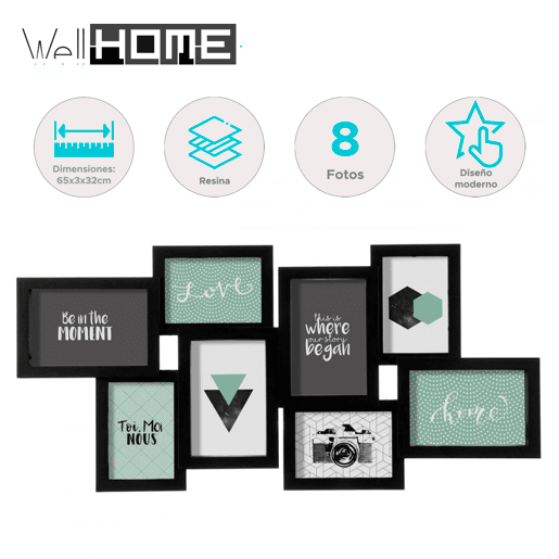 Well Home Black 8-Porta-retratos