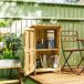 Armario de Jardín Madera de Abeto, Acero Galvanizado Outsunny Armario de Jardín Madera de Abeto, Acero Galvanizado Outsunny Marrón