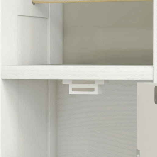 HOMCOM Armário de Casa de Banho Estreito Móvel Auxiliar de Casa de Banho 21x20x79 cm com Prateleira Ajustável Suporte para Papel Higiénico Removível e Porta com Painel Arqueado para Espaços Pequenos Branco