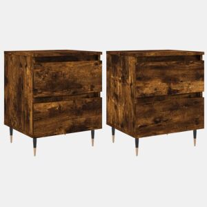 vidaXL Mesas de cabeceira 2 pcs derivados de madeira carvalho fumado
