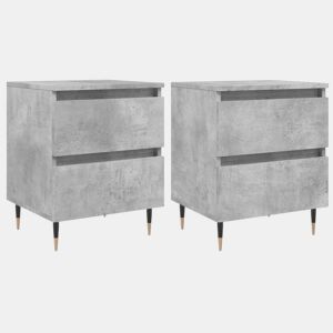 vidaXL Mesas de cabeceira 2 pcs derivados de madeira cinzento cimento