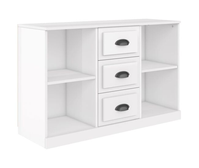 Vidaxl aparador madera contrachapada blanco brillo 104,5x35,5x67,5 cm