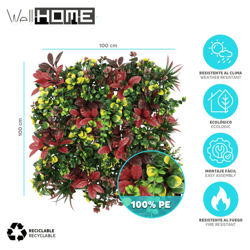 Well Home Jardim Vertical Artificial, Painel de Cerca Viva