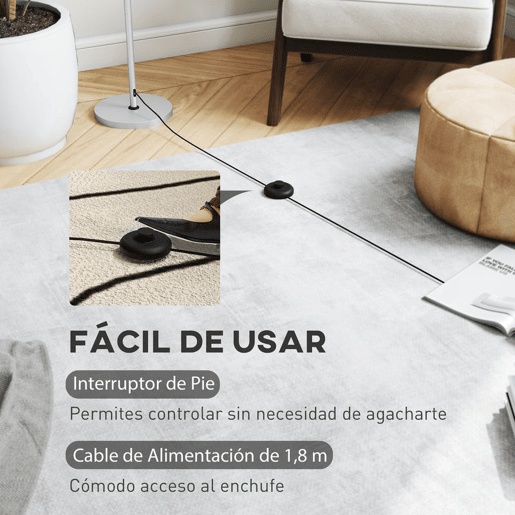 HOMCOM Candeeiro de Pé Moderno 155 cm Candeeiro de Pé para Sala com Ecrã em Forma de Taça Refletora de Luz Interruptor de Pé Suporte E27 sem Lâmpada para Quarto Escritório Sala de Estar Ø35x155 cm Prata