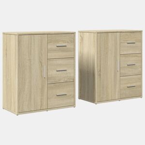 vidaXL Aparadores 2 pcs 60x31x70 cm derivados madeira carvalho sonoma