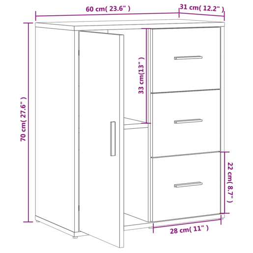 vidaXL Aparadores 2 pcs 60x31x70 cm derivados madeira carvalho sonoma vidaXL Aparadores 2 pcs 60x31x70 cm derivados madeira carvalho sonoma