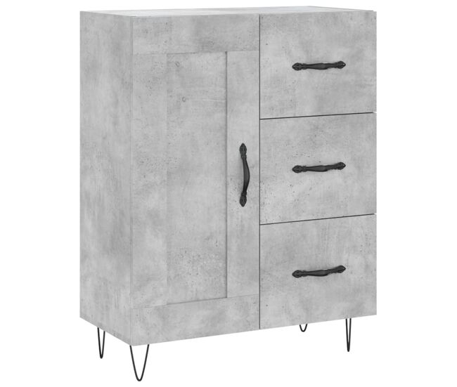 Vidaxl aparador de madera de ingeniería gris hormigón 69,5x34x90 cm