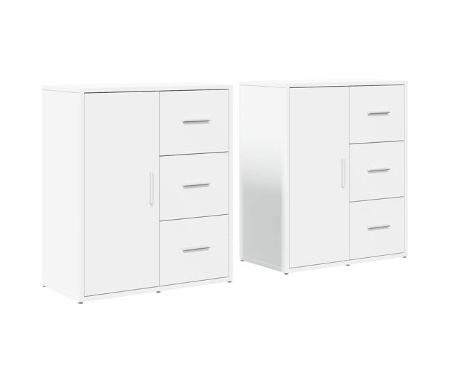 Vidaxl aparador de madera de ingeniería 2 uds blanco 60x31x70 cm
