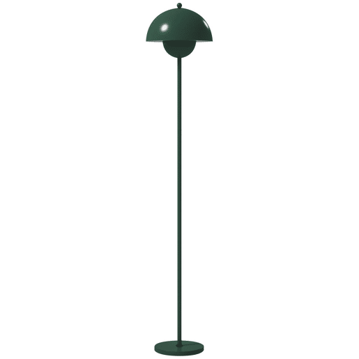 HOMCOM Candeeiro de Pé Moderno 155 cm Candeeiro de Pé para Sala com Ecrã em Forma de Taça Refletora de Luz Interruptor de Pé Suporte E27 sem Lâmpada para Quarto Escritório Sala de Estar Ø35x155 cm Verde