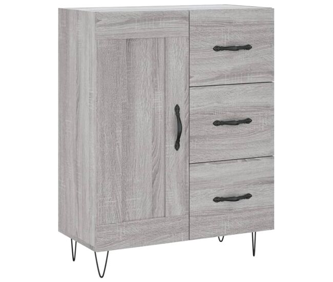 Vidaxl aparador de madera de ingeniería gris sonoma 69,5x34x90 cm
