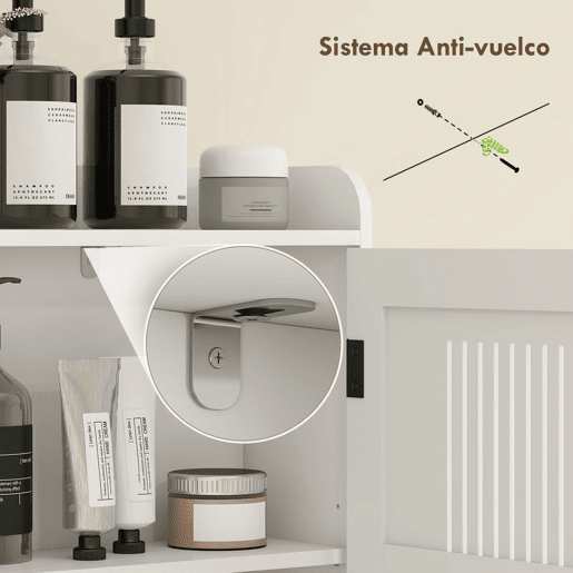 HOMCOM Armário sobre Sanita Móvel sobre Sanita com Prateleira Ajustável 2 Portas Suporte para Papel Higiênico e Prateleiras Abertas Armário para Máquina de Lavar 80x19,5x170 cm Branco