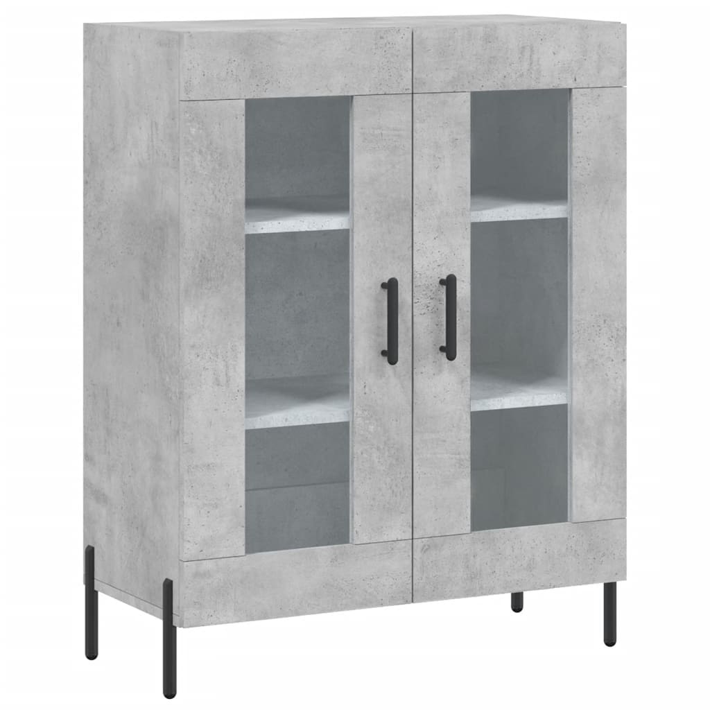 Vidaxl aparador de madera de ingeniería gris hormigón 69,5x34x90 cm