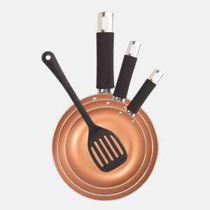 Conjunto de 3 frigideiras com espátula antiaderente