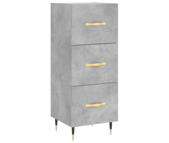 Vidaxl aparador de madera contrachapada gris hormigón 34,5x34x90 cm