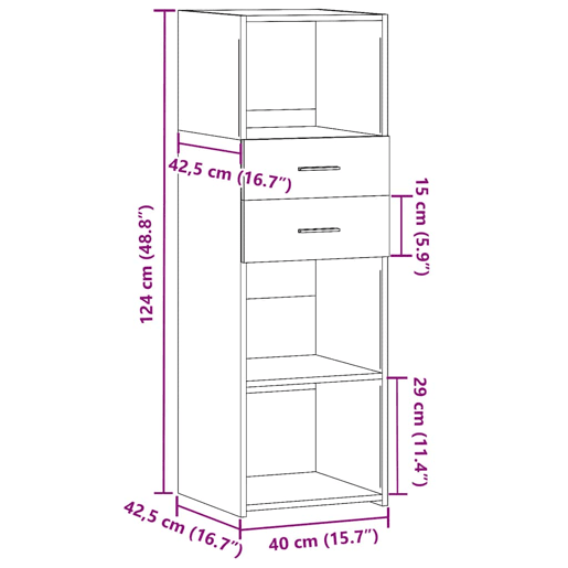 vidaXL Armário alto 40x42,5x124 cm derivados de madeira branco