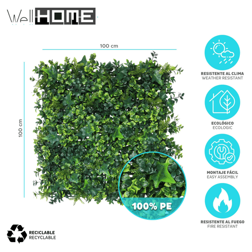 Well Home Jardim Vertical Artificial, Painel de Cerca Viva