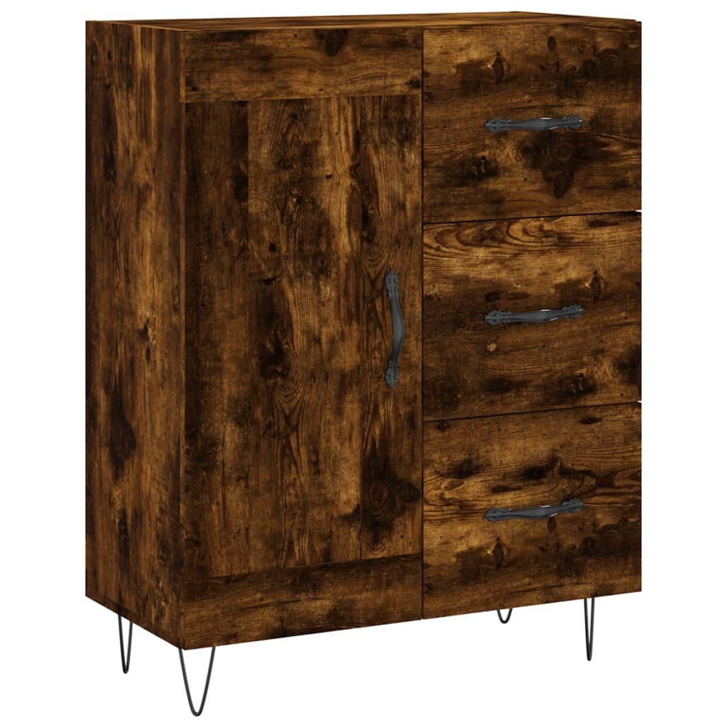 Vidaxl aparador de madera de ingeniería roble ahumado 69,5x34x90 cm