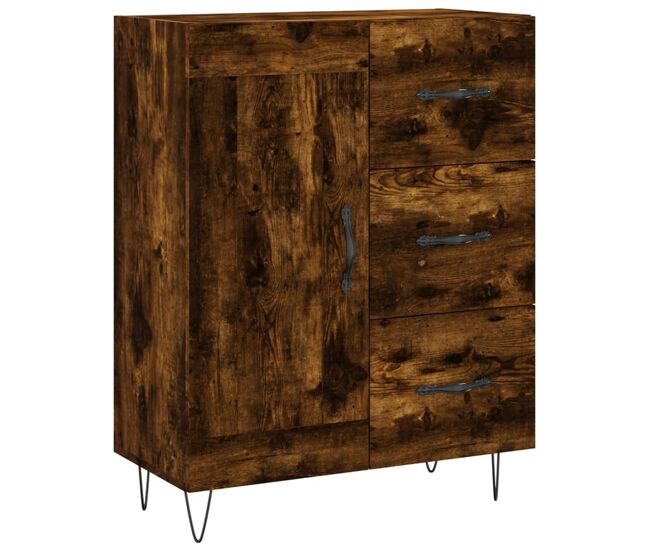 Vidaxl aparador de madera de ingeniería roble ahumado 69,5x34x90 cm