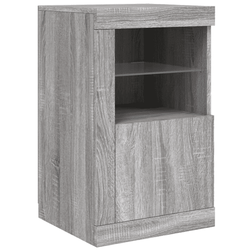 vidaXL Aparador com luzes LED 123x37x67 cm cinzento sonoma