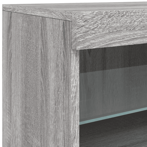 vidaXL Aparador com luzes LED 123x37x67 cm cinzento sonoma