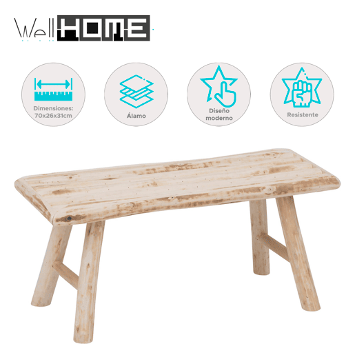 Banco de madeira Well Home Woody Banco de madeira Well Home Woody