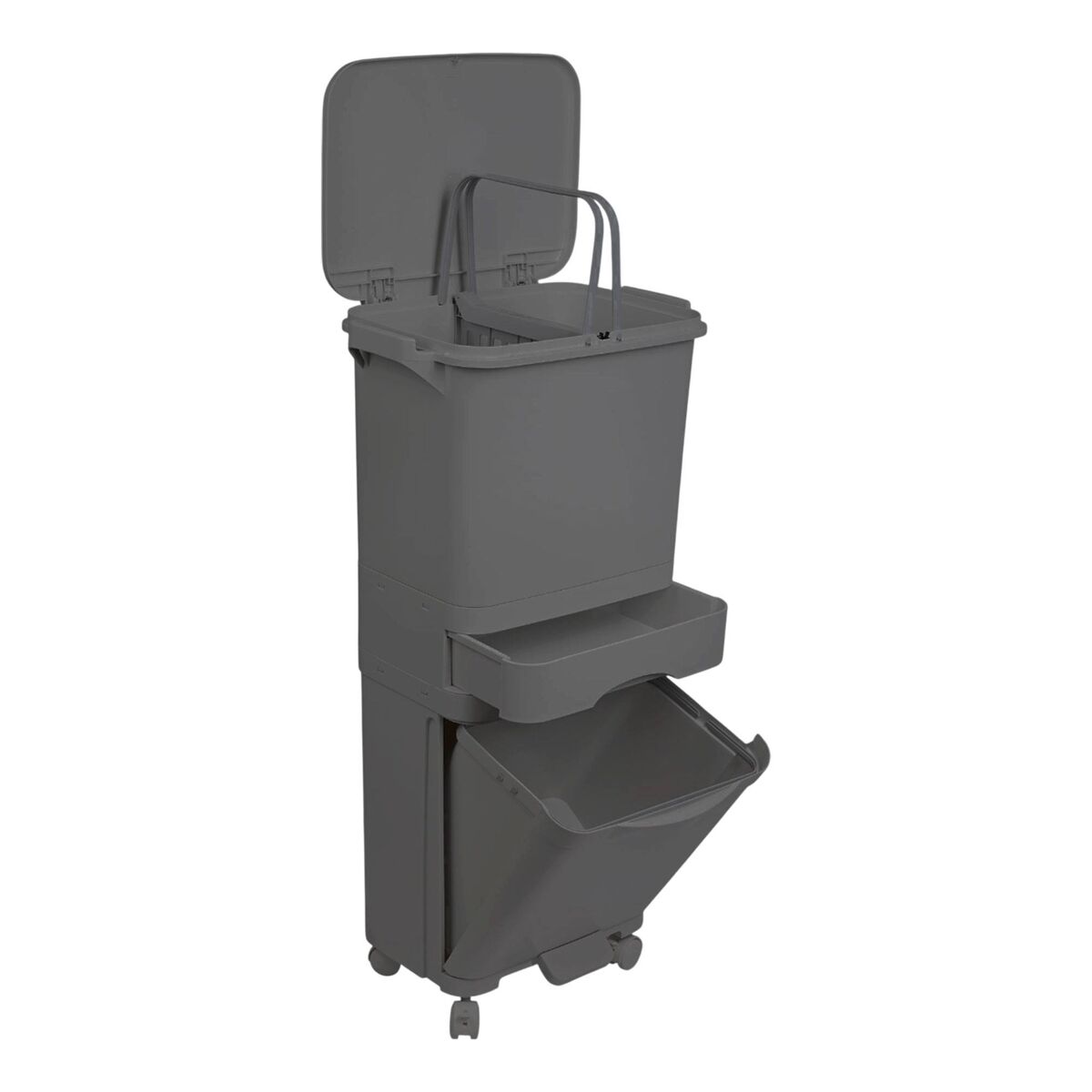 Papelera de reciclaje de clasificación selectiva con pedal