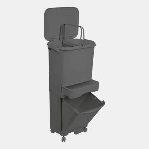 Lixeira de reciclagem com triagem seletiva e pedal
