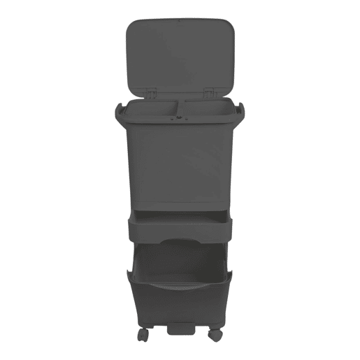 Lixeira de reciclagem com triagem seletiva e pedal
