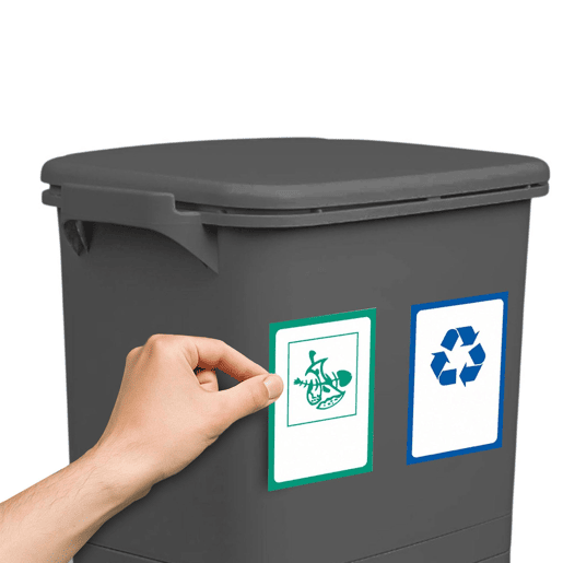 Lixeira de reciclagem com triagem seletiva e pedal