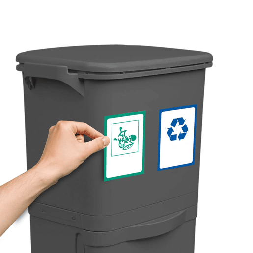 Lixeira de reciclagem com triagem seletiva e pedal