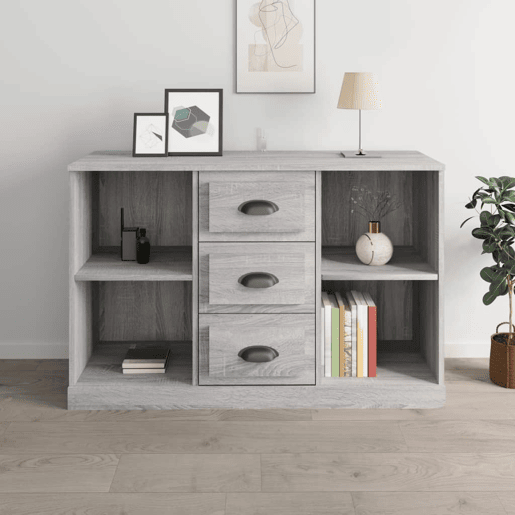 vidaXL Aparador 104,5x35,5x67,5cm derivados de madeira cinzento sonoma